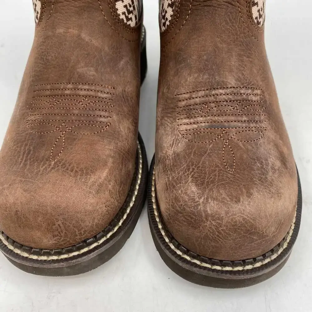 Ariat Brown Blue Aztec Pattern Western Boots | Women's 8.5 Regular